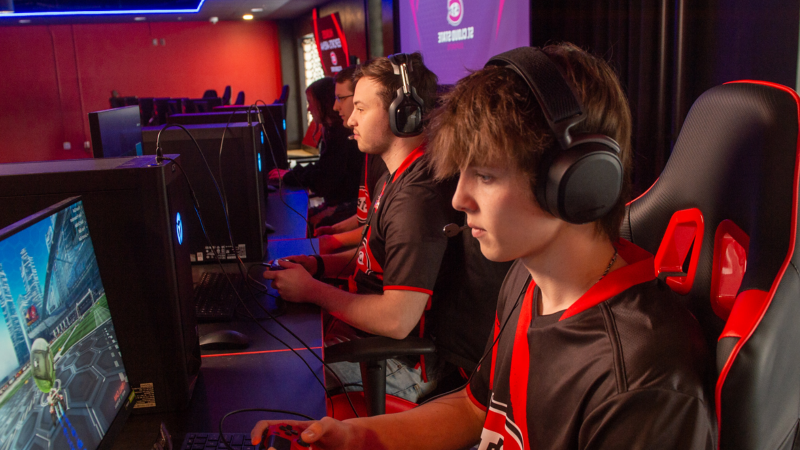 Players playing a video game